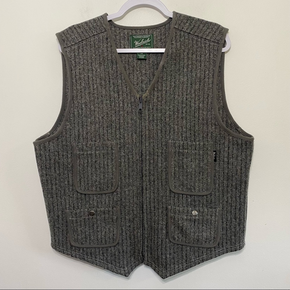 Woolrich Wool Blend Zip Up Outdoor Utility Vest